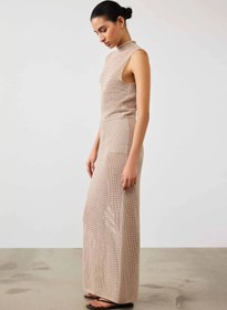 Resim Bej Fileli Uzun Etek - BEIGE / 38 