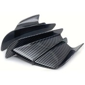 Resim Hightower 2 Adet Evrensel Motosiklet Kanat Çamurlukları, Abs Glossy Siyah Karbon Fiber Desen Ön Rüzgar Savar, Stabilite Ve Aerodinamik Performans 