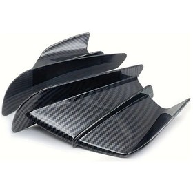 Resim Tongdashop 2 Adet Evrensel Motosiklet Kanat Çamurlukları, Abs Siyah Karbon Fiber Desen Ön Rüzgar Savar, Stabilite Ve Aerodinamik 