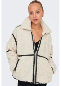 Resim Only 15322440 Onlparıs Teddy Jacket Lıfe Otw Cc Kadın Ceket White Sand Black 