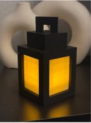 Resim Vaiflagy Store Modern Siyah Fener Tasarımlı LED Lamba – Sıcak Sarı Işık Ve Mavi Işık Minecraft Lamba 