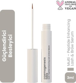 Resim Cosmogenesis Labs Kaş Kirpik Güçlendirici Serum 3ml – Su Bazlı Besleyici Dolgunlaştırıcı Vegan (%1 Biotin- %1 Peptit) 