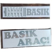 Resim MOTOSVN Basık 3x15 Cm -Basık Araç 6x15 Cm Sticker Etiket Nikel 