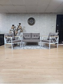 Resim Beyaz Boyalı Bahçe - Balkon - Mutfak Çay Seti Takımı Bahçe Koltuk 001 