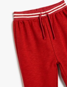 Resim Koton Jogger Eşofman Altı Beli Bağlamalı Pamuklu Şardonlu Kırmızı 5wmb40032tk Kırmızı 