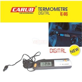 Resim Carub Dijital Araba İç Dış Ölçüm Aleti Termometre 