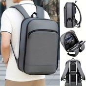 Resim Genişletilebilir Siyah Nylon İş Çantası, Yastıklı Laptop Bölmesi, Hafif, Trolley Kılıfı, Dayanıklı Zipper, Çok Cebi Tasarımı, Dikiş ve Renk Bloğu Detayı, Günlük İletişim ve Seyahat için İdeal - Islak Bez Temizliği, Polyester Astarlı 