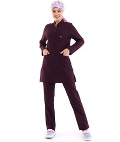 Resim Soft Likralı Tesettür Forma Takım İki Çıtçıt - 6409 Mürdüm Soft-5763-6409 Mürdüm Soft 