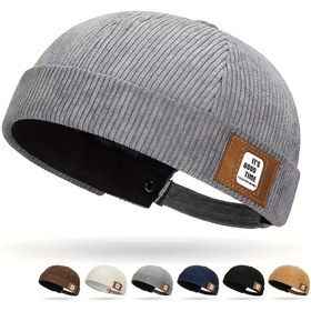 Resim ERCOALGO Erkek Corduroy Beresi Şapka "İyi Bir Zaman" Baskısı ile - Şıklık, Sıcaklık ve Konfor için İlkbahar ve Sonbahar'da Outdoor Aktiviteleri için Uygun, Beresi Şapka 