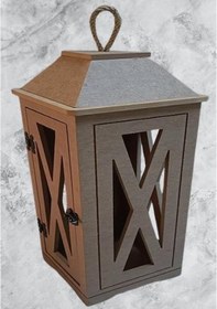 Resim Hobi Adn Dekoratif Fenerlik Kare Cnc Kesim Ahşap Mdf Eskitme Menteşe El Yapım 