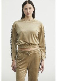 Resim Leopar Kombinli Kadife Eşofman Takım - Vizon Vizon 