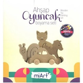 Resim Miart Ahşap Oyuncak Boyama Seti 06 Dinozor 
