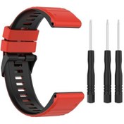Resim Garmin Fenix 7 26mm İki Renkli Silikon Saat Kordonu 