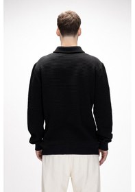 Resim Diez Si Yah Yarım Fermuarlı Erkek Sweatshirt Siyah 