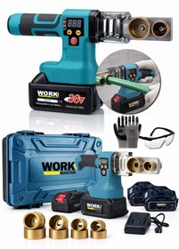 Resim WORKMASTER 320 Derece Dijital Göstergeli PPRC Boru Kaynak Makinesi Seti - Çift Akülü, 15 Pilli 