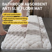 Resim Kaymaz Tabanlı Yumuşak Hafıza Köpük Banyo Paspası, Emici ve Peluş Dokulu Yüzeyli Ev Banyosu İçin - Beyaz, Dikdörtgen Şekil, Yüksek Esneklik Malzeme, Tabanları Kolayca Silinebilir, Banyo Matı 