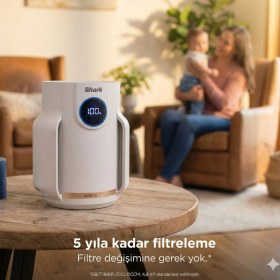 Resim Shark Auto Iq Hava Temizleyici Filtre Değişimine Gerek Yok 5 Yıl Kullanım Akıllı Hava Kalitesi Sensörü %99.97 Partikül Tutucu Hepa Filtre Geniş Alan Etkili Koku ve Duman Avcısı + Tiftik Toplayıcı 