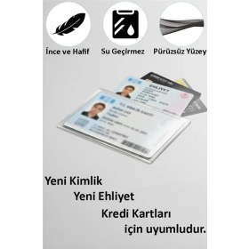 Resim Artlantis Kimlik Ehliyet Kabı Şeffaf 2 Adet Yumuşak Esnek Şeffaf Kırılmaz Kredi Kartı Koruyucu Kart Kılıfı Kart Kabı Plastik 