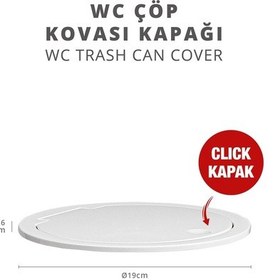 Resim Okyanus Home Beyaz Yuvarlak Yedek Çöp Kovası Kapağı Beyaz 