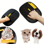 Resim 2 adet/1 adet Pet Statik Saç Giderme Eldiveni - Çift Taraflı Fırça, Saç Giderme Fırçası, Saç Topu Giderici, Kedi Saç Eldiveni Tarak, Kediler ve Köpekler için Temizlik Pet Saç Eldiveni, Giysiler Saç Giderme ve Ev Temizliği Dağı 