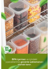 Resim Vienev 6'lı Etiketli Hava Geçirmez Erzak Saklama Kabı Seti 2 Lt Beyaz Beyaz 