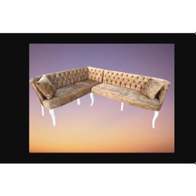 Resim Bengimobilya Köşe Takımı Chester Model Ahşap Kayın Torna Ayak Lükens Aslan Bab 