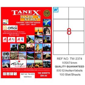 Resim Tanex Laser Etiket 100 YP 105x74.25 Laser-Copy-Inkjet TW-2374 