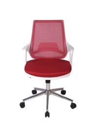 Resim Ofisbazaar Buya Beyaz Fileli Çalışma Koltuğu Ergonomik Şef Ve Toplantı Koltuğu Kırmızı Kırmızı 