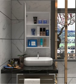 Resim Genel Markalar Tek Kapaklı Aynalı Banyo Dolabı Suntalam 