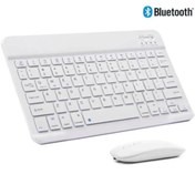 Resim TezMax Preo Ptab P10 10.1" Uyumlu Kablosuz Bluetooth Şarj Edilebilir Klavye Mouse Seti - Beyaz 