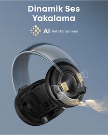 Resim Anker Soundcore AeroClip Bluetooth Kulaklık, 4 Yapay Zeka Destekli Mikrofon, Siyah - A3388 