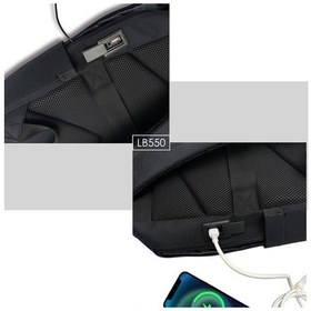 Resim Lenyes Lb550 Voyagers Serisi 1200d Su Geçirmez Seyahat Sırt Çantası Siyah Siyah 