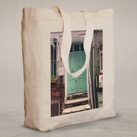 Resim Knitted Handle Canvas Bag - 4 