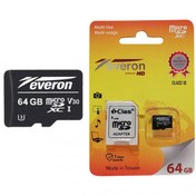 Resim Everon 64GB MicroSD-HC U1 Class 10 Hafıza Kartı+Sd Adaptör 