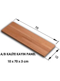 Resim Woodlife Kayın Ahşap Plaka Masif Panel 10 x 70 x 3 cm 