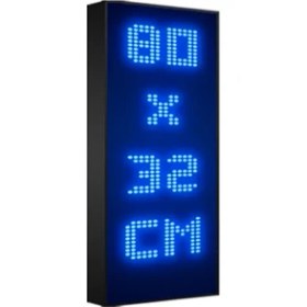 Resim Depo Tabela Reklam Mavi Kayan Yazı LED Tabela 80 x 32 cm Tek Taraflı Depo Reklam Tabela 