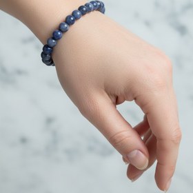 Resim Sodalit 6mm Doğal Taş Bileklik - 17 cm 