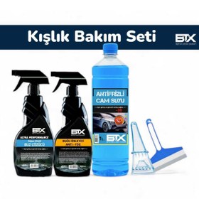 Resim Betax 5'li Kışlık Araç Bakım Seti Cam Suyu 1lt & U.p. Blue Buz Çözücü & Buğu Önleyici Sprey 500 ml 