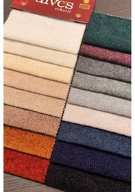 Resim Bukle Serisi Premium 1. Kalite Yerli Dokuma Silinebilir Döşemelik Kumaş Açık Krem 