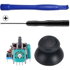 Resim Ps5 Analog Motor Ve Topuz 1+1 Tornavida Ayırıcı Set Playstation 5 Kol Tamir Seti Yedek Parça Renkli 