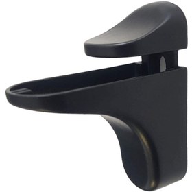 Resim Badem10 Etajer Cam Tutucu Ahşap Raf Tutucu Cam Etejeri Metal Vidalı Siyah (4 Adet) 