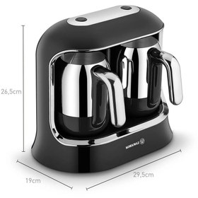 Resim KORKMAZ Kahvekolik Deluxe Twin SiyahRosagold Kahve Makinesi A861-04 