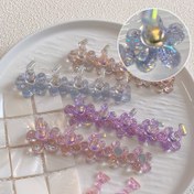 Resim Nail Art Glitter Flower Base, 5 Aurora Renkli Nail Standları ile Nail Display, Dekorasyon, Fotoğraf Aksesuarları, Nail Uygulama Tutucu, Nail Kurutma Tutucu, Nail Desteği 