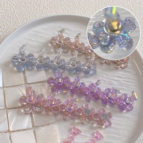 Resim Nail Art Glitter Flower Base, 5 Aurora Renkli Nail Standları ile Nail Display, Dekorasyon, Fotoğraf Aksesuarları, Nail Uygulama Tutucu, Nail Kurutma Tutucu, Nail Desteği 