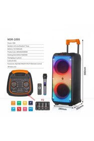 Resim NDR-1095 6000W tepe güç çift 8" Karaoke Bluetooth Boombox 