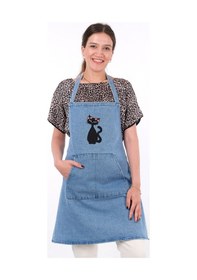 Resim Nakışlı Kot Mutfak Önlüğü Çok Renkli 
