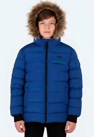 Resim Slazenger CALISTO NEW Çocuk Kapüşonlu Şişme Saks Mavi Mont & Kaban 