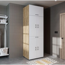 Resim Dora Kapaklı Çamaşır Ve Kurutma Makinesi Dolabı Atlantik Beyaz Atlantik Çam - Beyaz 