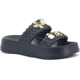 Resim rs riva shoes Kız Çocuk Kadın Havuz Plaj Tatil Günlük Yazlık Rahat Kaydırmaz Tabanlı Ayıcık Kelebek TaşlıTerlik 