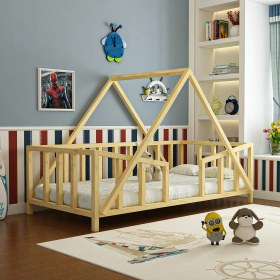 Resim Givayo Wood's Praise Montessori Yatak Karyola Ahşap 100 x 200 cm 